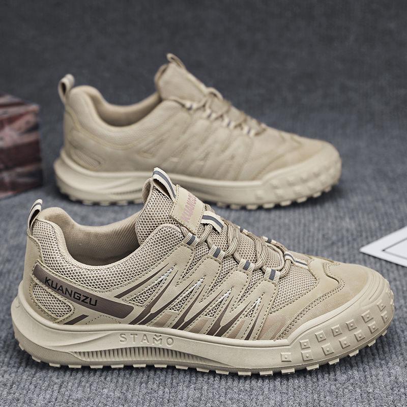 

Men s shoes summer platform breathable wear-resistant shoes men s fashion outdoor sports mountaineering site work labor insurance tide shoes 44 бежевый