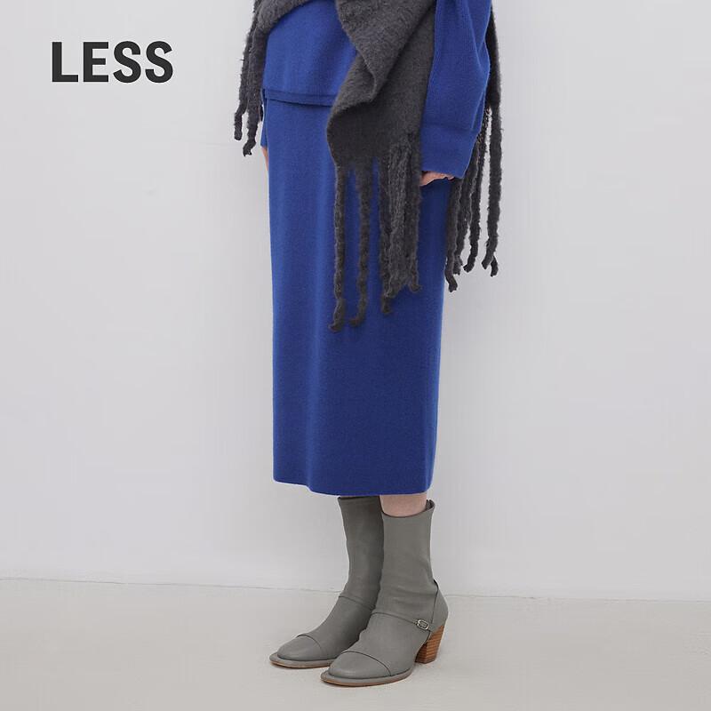 LESS 2023 Winter Wool Blend H-Line Midi Skirt L