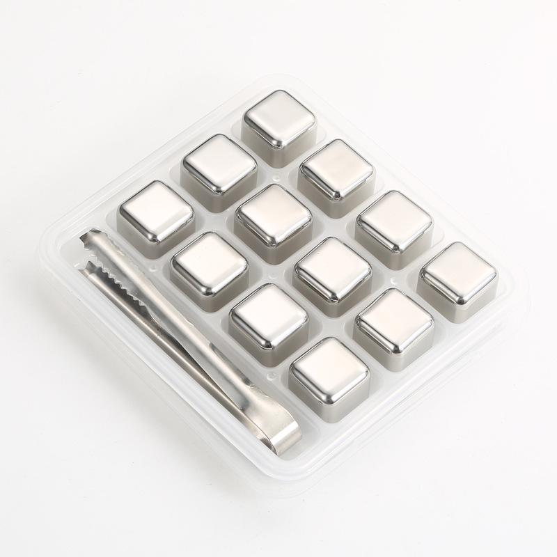 Stainless Steel Whiskey Stones Set - Reusable Ice Cubes for Drinks