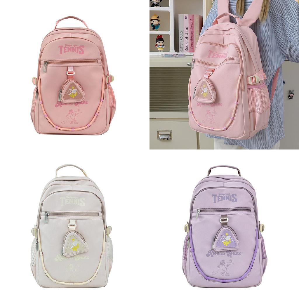 Large Capacity Nylon Backpack With Breathable Straps For Students And Casual Use