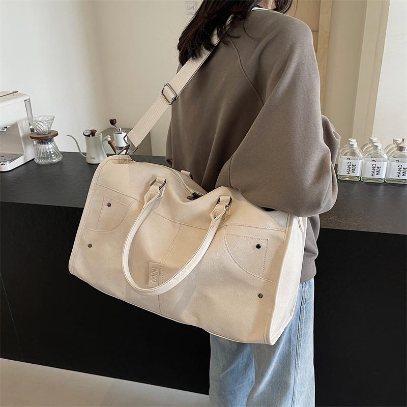 Large Capacity Handbag Short Distance Travel Bag PU Women's Fitness Luggage Bag