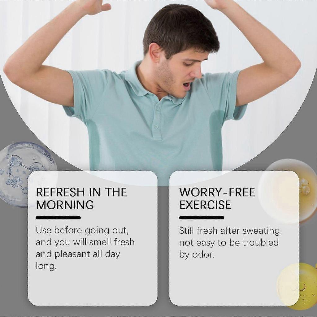 Whole Body Deodorant for Men,Natural Deodorant for Men,Portable Refreshing Mint Total Body Deodorant Solid Balm for Sensitive Skin