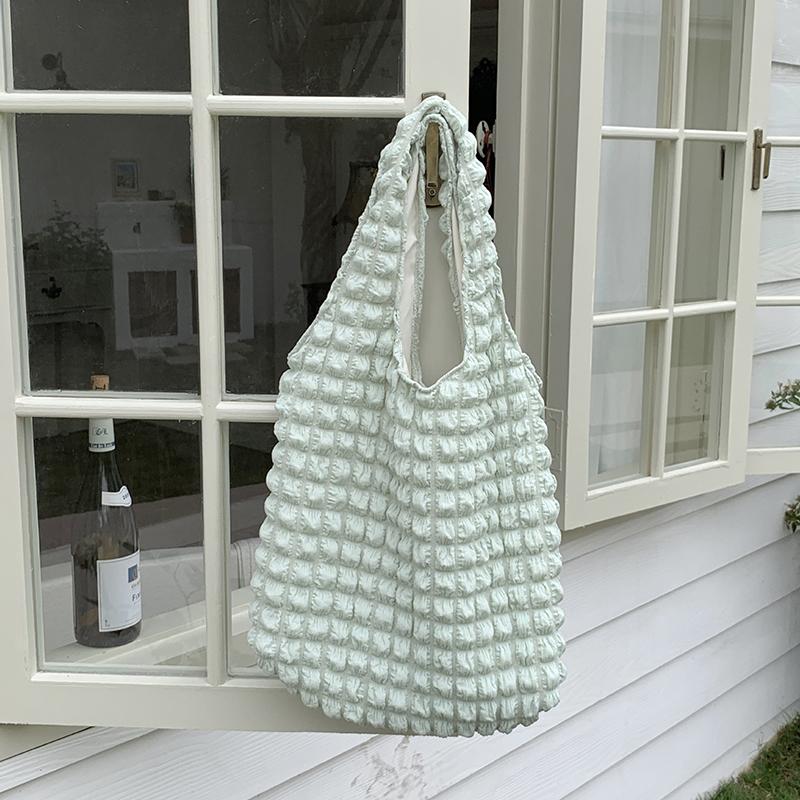 

Сумка Yogodlns Summer Puff Cloud Sweet Shoulder Bag Fashion Girls Large Capacity Tote Bag 35x8x31cm світло-зелений колір