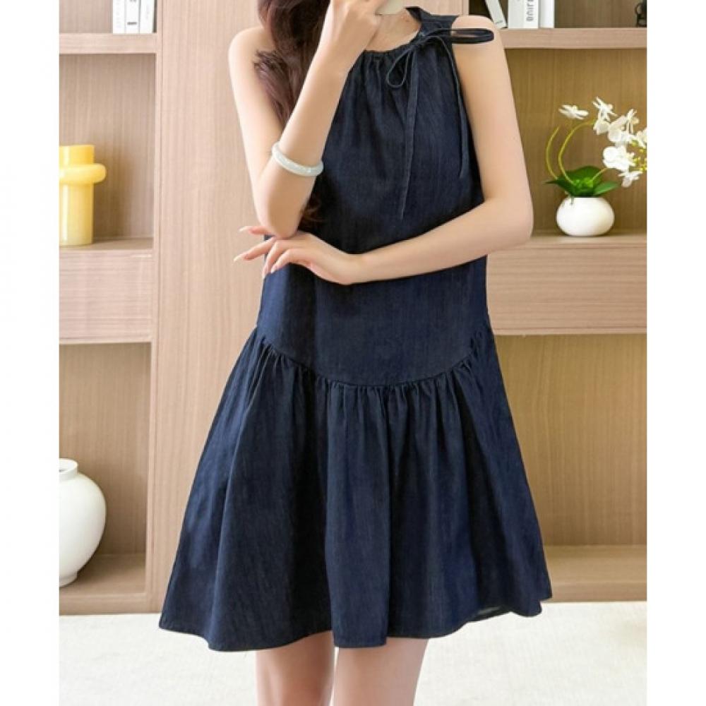 Rellawear Casual Denim Curling Dress