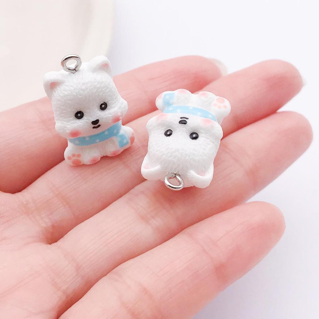 Cute 3D Resin Husky Schnauzer Teddy Pendant - DIY Bracelet & Necklace Charm