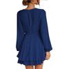 Women's Casual Fashion Solid Color Loose Long Sleeves Pocket Shirt Dress
