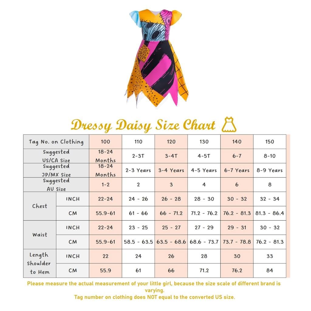 Dressy Daisy Nightmare Christmas Cosplay Costume with Accessories for and Halloween Sizes Toddlers, Kids, Kids, Outfit, 6-7