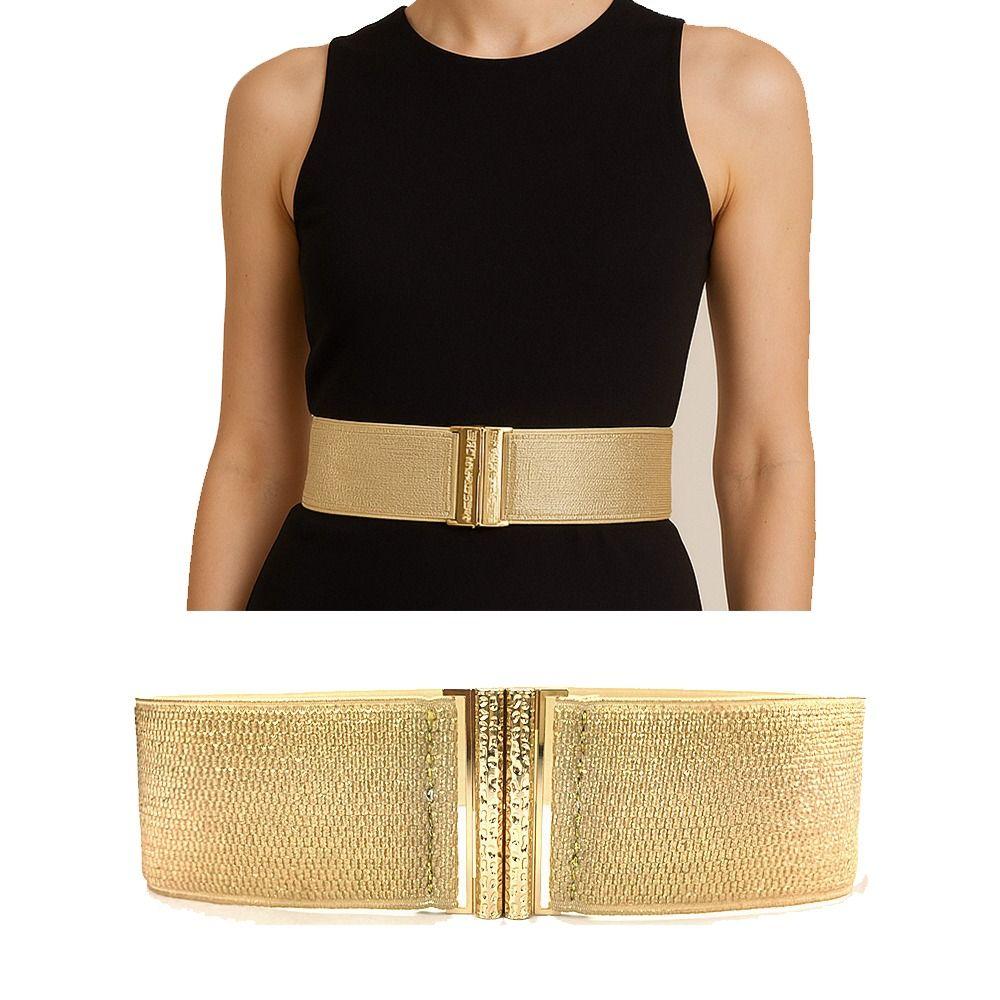 Trendy Brand Wide Corset Belt Luxury Design Stretch Cummerbunds Elastic Waistbands  For Woman