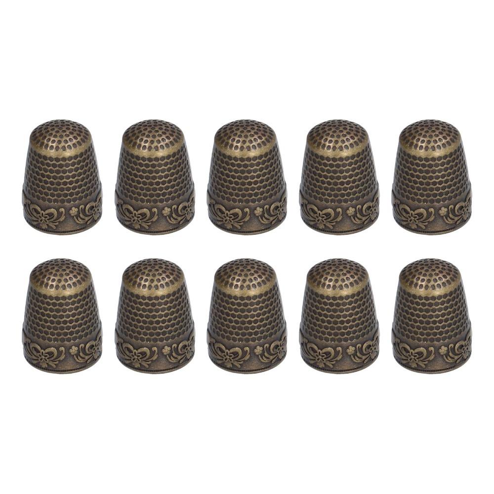 10pcs Safe Grip Design Sewing Thimbles Metal Thimbles Quilting Thimbles For Knitting Needlework