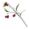 7PCS Cherry Faux Berry Branches Floral Arrangement Red Cherry Decorative Branches  Desktop Ornament