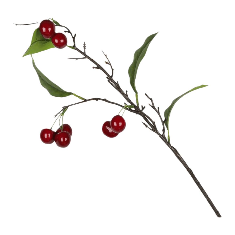 7PCS Cherry Faux Berry Branches Floral Arrangement Red Cherry Decorative Branches  Desktop Ornament