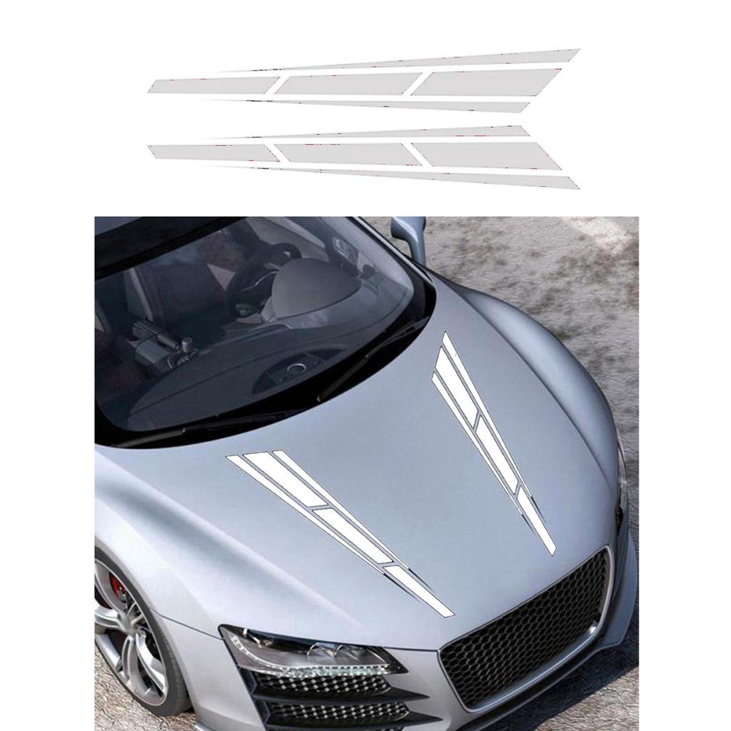 2 Piezas Pegatina Rayas Capó Coche Deportiva Calcomanía para Puerta Lateral Carrocería Coche Capó Motor para Autocaravana Yate Camión Pickup SUV