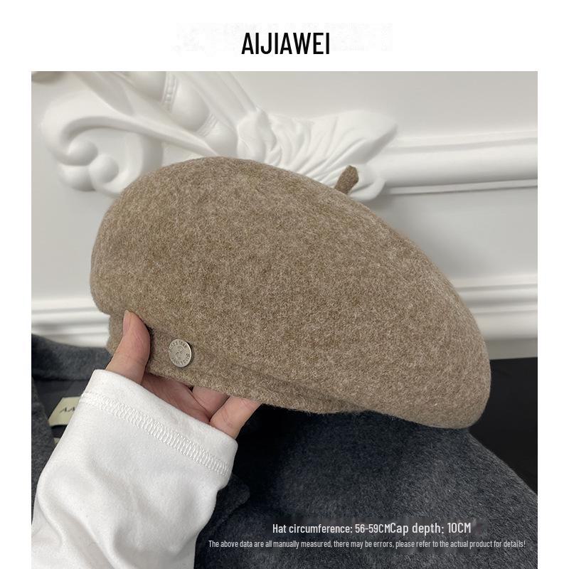 

Женский серый шерстяной берет: Новая модель свободного кроя в корейском стиле для осени/зимы — теплая, стильная и универсальная. One Size