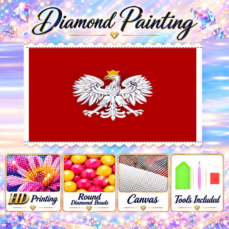 Polen Diamantmalerei Set 5D Vollbohrer DIY Diamantmosaik Wandkunst Heimdekoration