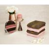 100% Cotton 4 Piece Hand Towel Set, 500 GSM (Sepia Brown and Baby Pink)