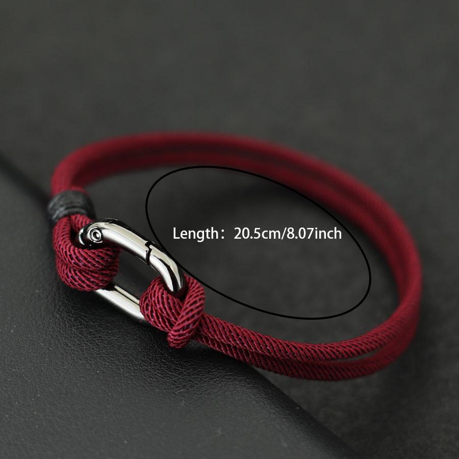 Handmade Adjustable Alloy Braided Milanese Rope Oval Chain Spring Buckle Bracelet Gift Armband Jewelry for Men Women Students