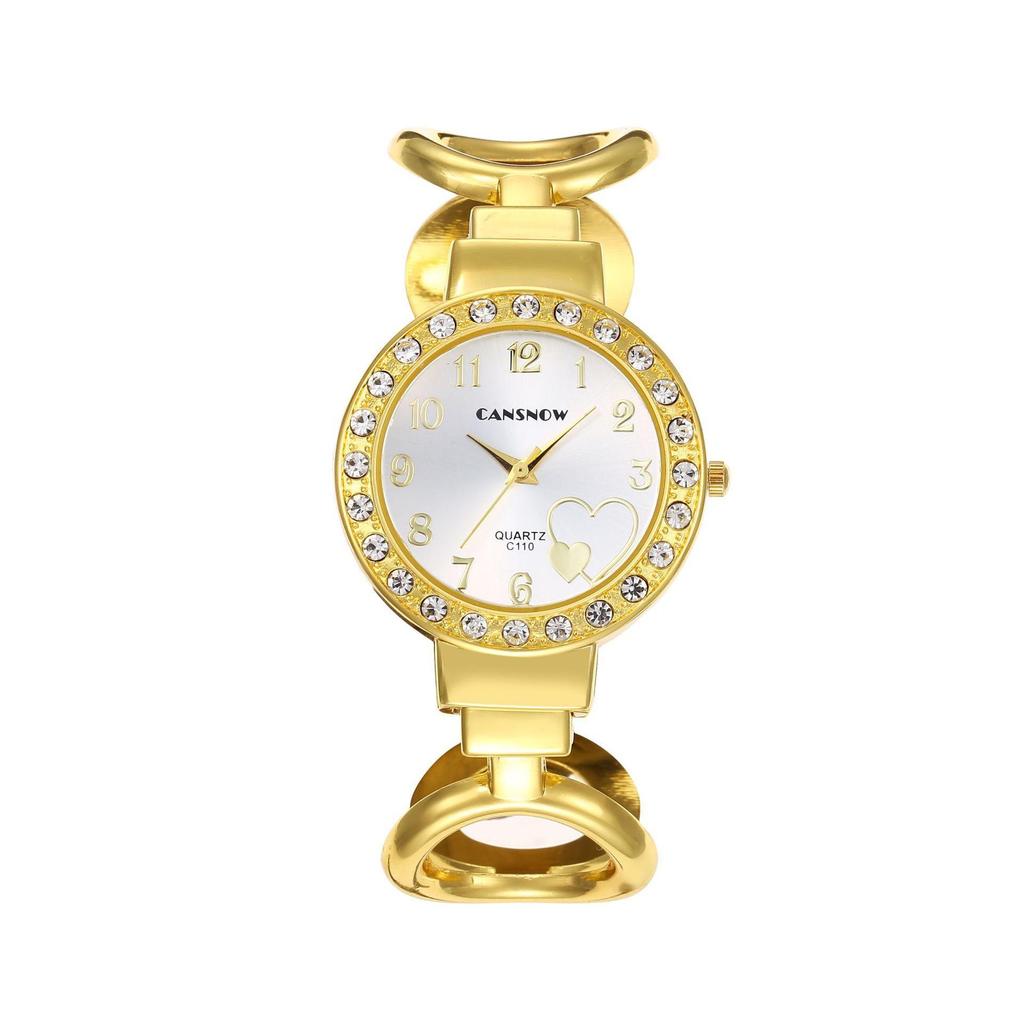 Neue Luxus-Damenuhr Mode Runde Diamantenbesetzte Uhr Damenuhr Damen Quarz-Armbanduhr Herzförmiges Zifferblatt Geschenk für Mädchen
