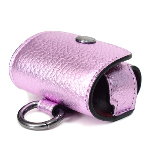 Keychain Pebble Leather Air Pods Pro Case Bag Charm Keychain Metallic Lilac CP197 [Coach] [Item]