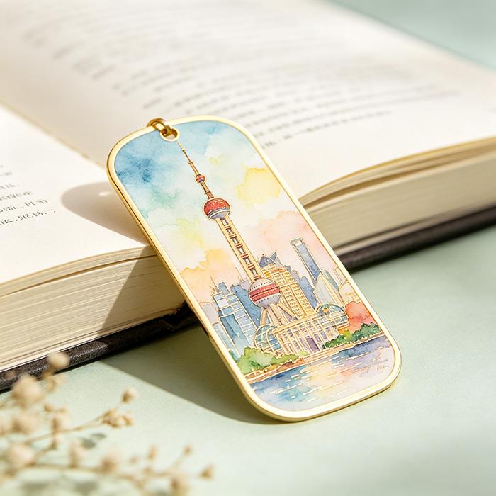 Bestselling Customised Colour-printed Landmark Metal Bookmarks and Metal Cards, Electroplated UV Printing, Perfect for Gifts (Gold,S)