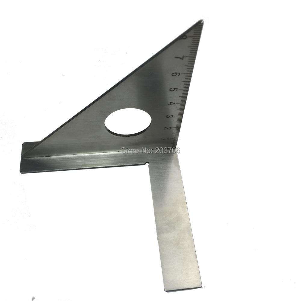 Stainless Steel Woodworking Ruler Square Layout Miter Triangle Rafter 45 Degree 90 Degree Metric Gauge Measuring Gauging Tools