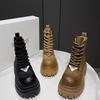 Fashion 2024 Women's Fashion Retro New Style Round Toe Lace-up Comfortable and Warm Short Boots