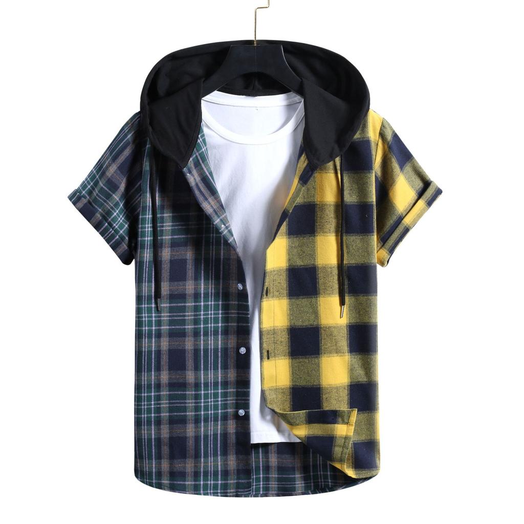 Short Sleeve Shirt Color Block Shirt 