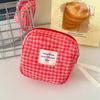 Quilted Cotton Ladies Small Storage Bags Purse Pillow Female Makeup Pouch Case Handbags Contrast Color Plaid Women Cosmetic Bag