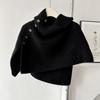 Warm Knitted Shawl Thicken Scarves Knitwear Simple High Neck Scarf  Women