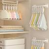White Kids Wardrobe Hanging Rod Punch-Free Wall Mounted Hat Storage Rack With Clips Plastic Baby Saliva Towel Hook For Home