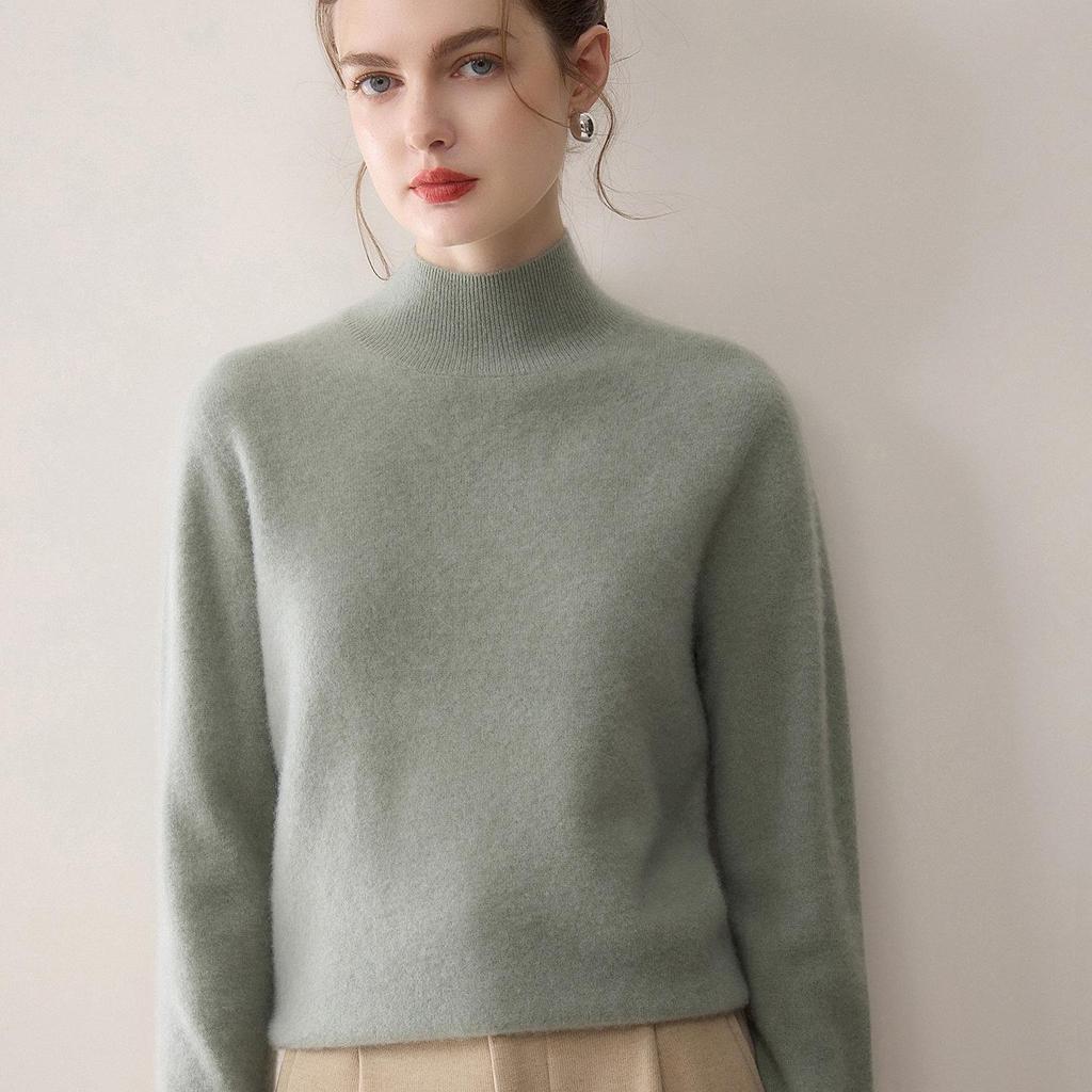 Women's 100% Pure Cashmere Solid Color Sweater - Versatile, Warm Knit Base Layer