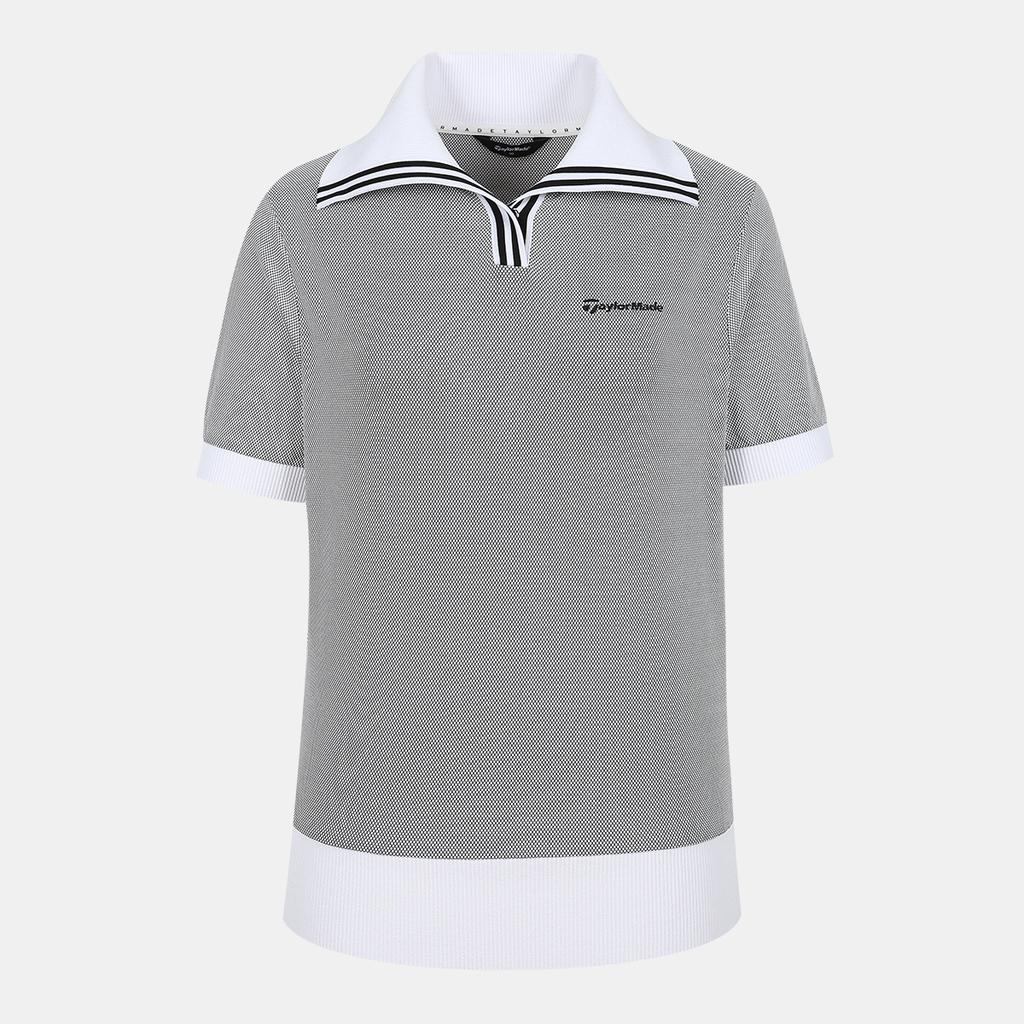 TAYLORMADE APPAREL Women'S Jacquard Knit Collared Short Sleeve T-Shirt T8031Tn6141-100