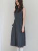 CLUNY Dot Pattern Sleeveless Dress - Gray