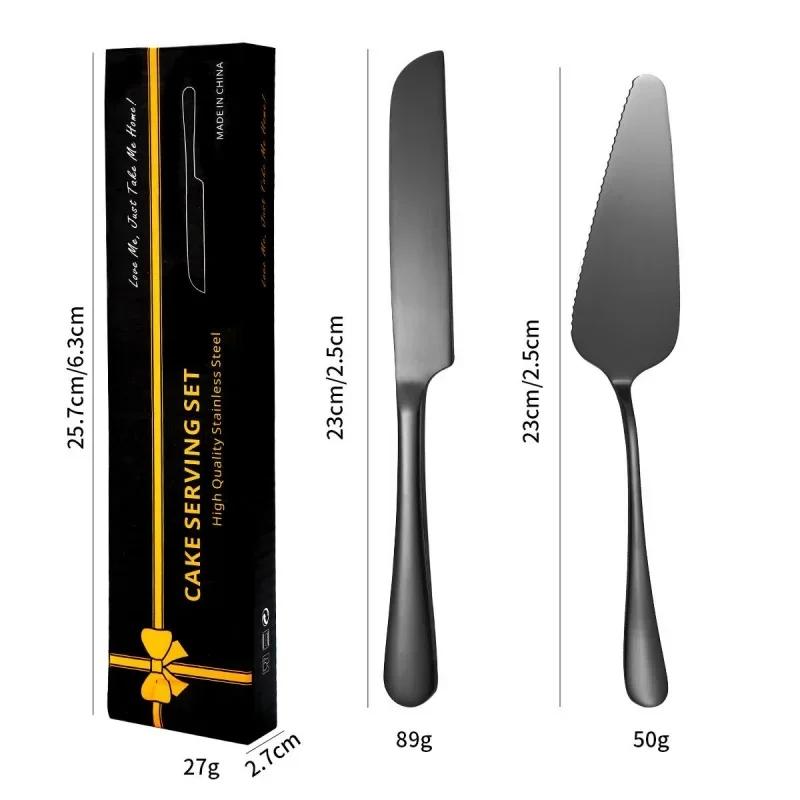 2/4Piece Stainless Steel Cake Knife Shovel Suit Golden Bread Knife Cake Cutting Tools Pizza Cheese Steak Shovel Baking Utensils