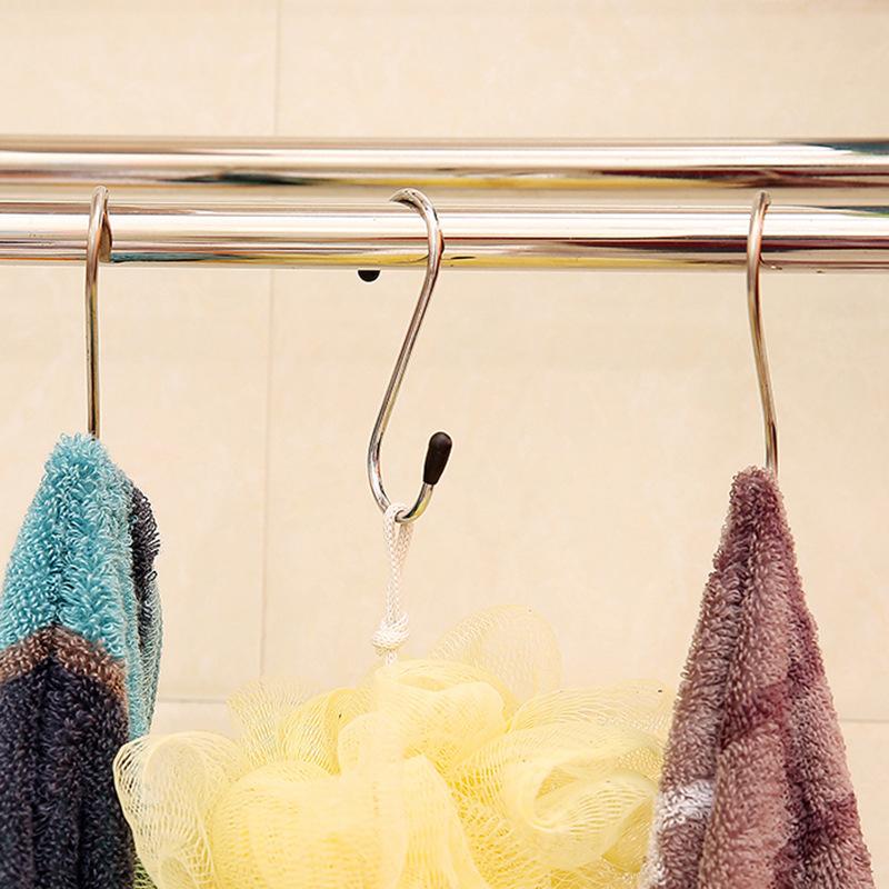 Stainless Steel S Hook S Hook Iron Hook S Hook Behind The Kitchen Door Hook No Trace Hook Multi-functional S Hook 4 Sets