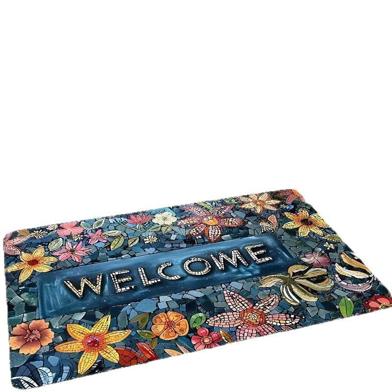 Spring Floral Style Floor Mat Entrance Door Mat Bedroom Carpet