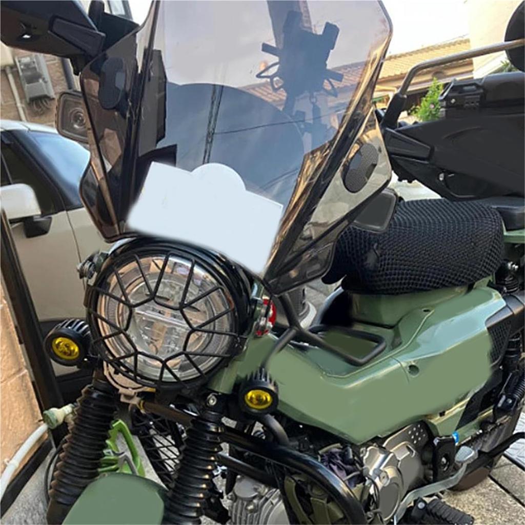 ZJRHNP Windscreen Wind Deflector Shield Screen Visor Glass with Bracket for Hunter Cab CT125 JA55 JA65 Trail 125 CT 125