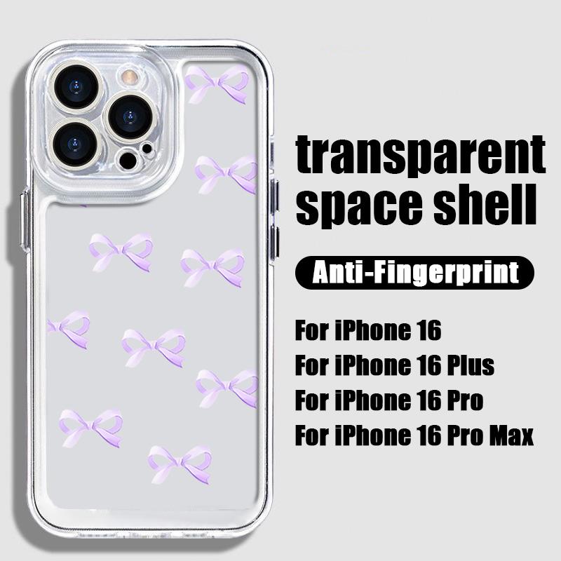 Carcasă de telefon din silicon moale cu model cu fundă pentru iPhone 16E 16 Pro Max 15 Pro 14 13 12 11, transparentă, rezistentă la șocuri