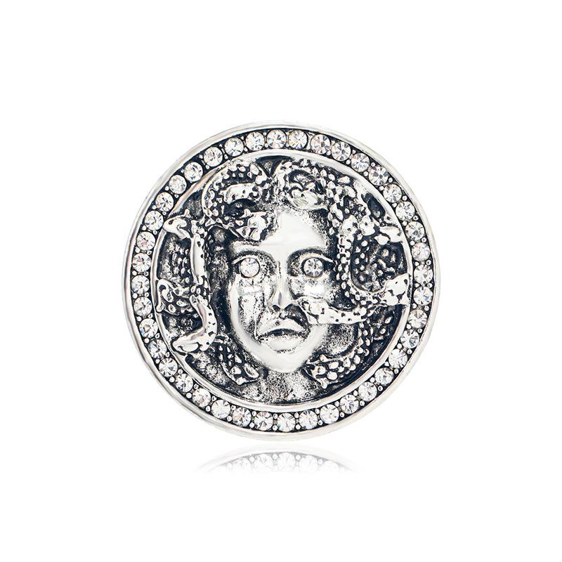 Greek Mythology Snake Goddess Medusa Vintage Portrait Accessories Brooch 4*4CM