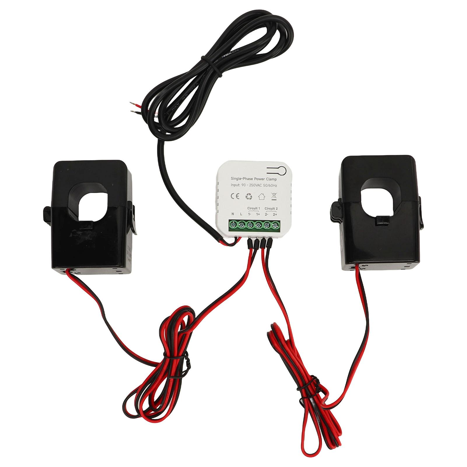 

Інтелектуальний монітор електроенергії 90‑250 В змінного струму Мобільний додаток Контроль Однофазні кліщі Кріплення на DIN-рейку 35 мм для домашньої мережі 90-250VAC wifi