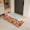 Anime C-capybara Floor Mat Flannel Door Mat Non-Slip Absorbent Washable Indoor Home Rug