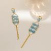 Blue Geometric Stylish Natural Stone Earrings For Fall 2023 Ladies
