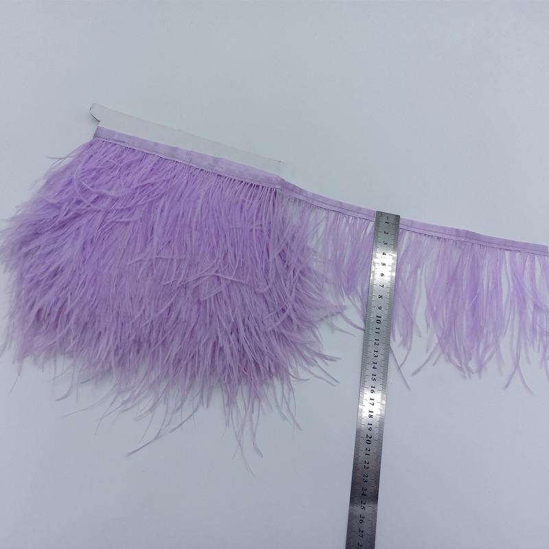 Feather1meter Dyed Colorful Ostrich Feathers Trim Ribbon for Dress Clothing Decoration Sewing Needlework Handicraft Accessories10-15cm
