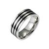 8mm Black Stripe Men Ring 100% Titanium Ring Carbide Casual Men's 316L Stainless Steel  Wedding Bands Boyfriend Gift