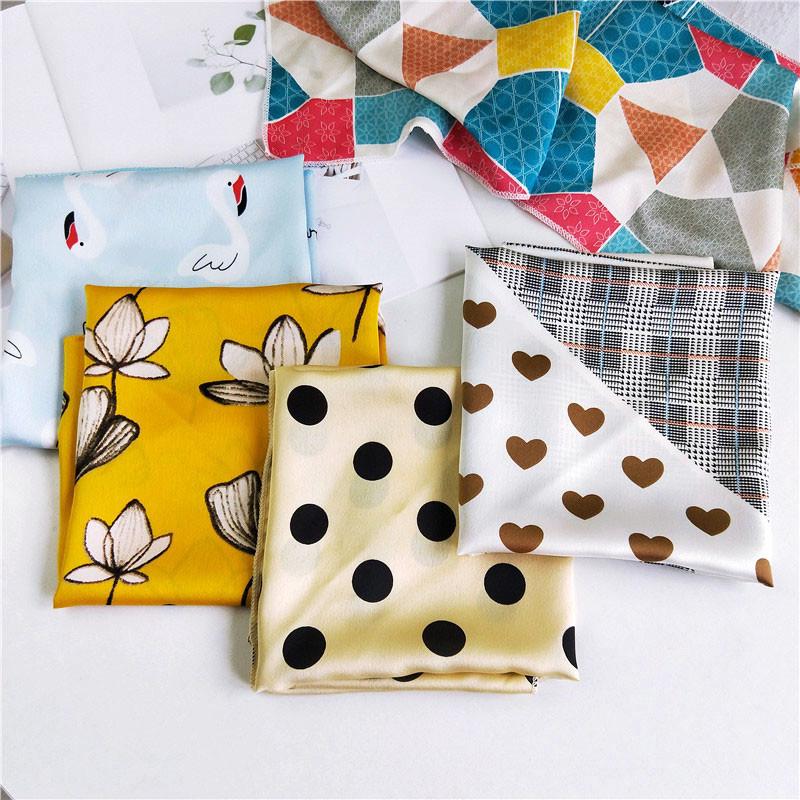 50 New Women's Korean Silk Neckerchiefs - Versatile Small Square Scarves for Spring, Summer, Autumn