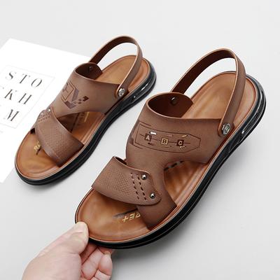 FashionSummer New Men's Fashion Business Leisure Beach Shoes Outdoor Breathable Anti Slip Comfortable New Pinch Toe Slippers Sandals