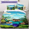 Block World Adventure Bedding 1 Duvet Cover 2 Pillowcase Without Core Without Core Christmas Birthday Gift Duvet Cover And Pillowcase