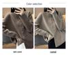 2025 Women's Autumn/Winter Slimming Wool Knit Cardigan - Round Neck, Rolled Edge, Solid Color Sweater Coat