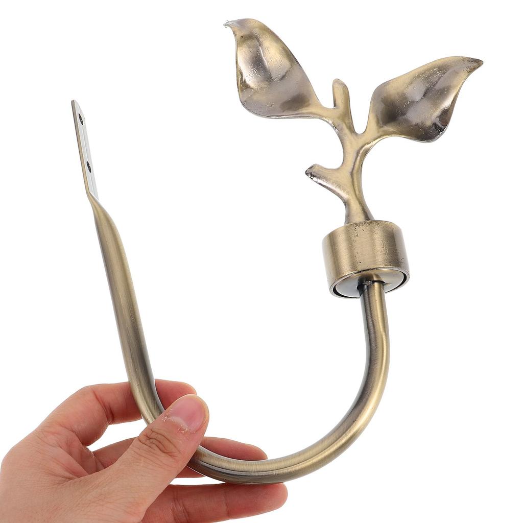 2 Pcs Metal Curtain Holdbacks Zinc Alloy Wall Mounted Drapery Tiebacks Leaf Shaped Brass Bronze Hangers For Decoration Window