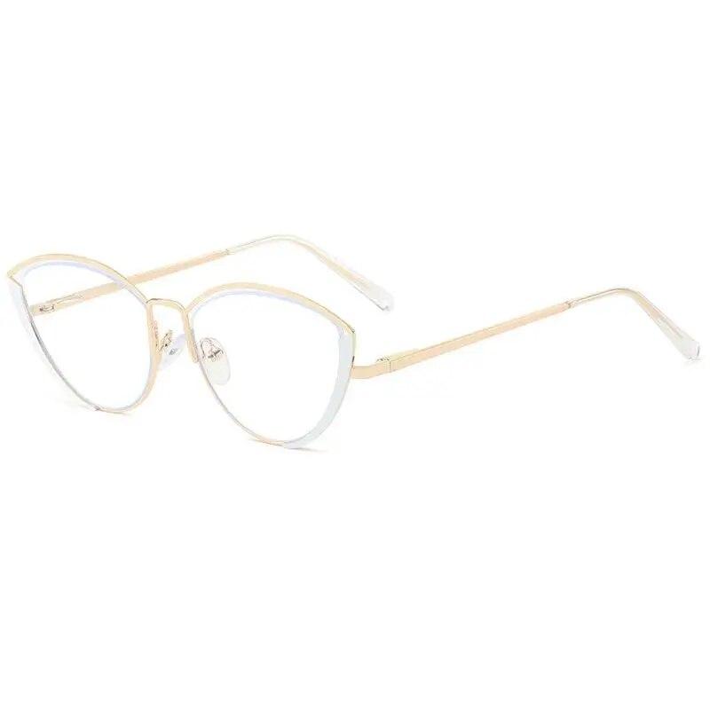 Fashion Anti Blue Light Blocking Cat Eye Glasses Frame Women Men Metal Fashionable Optical Glasses Trendy Computer Glasses