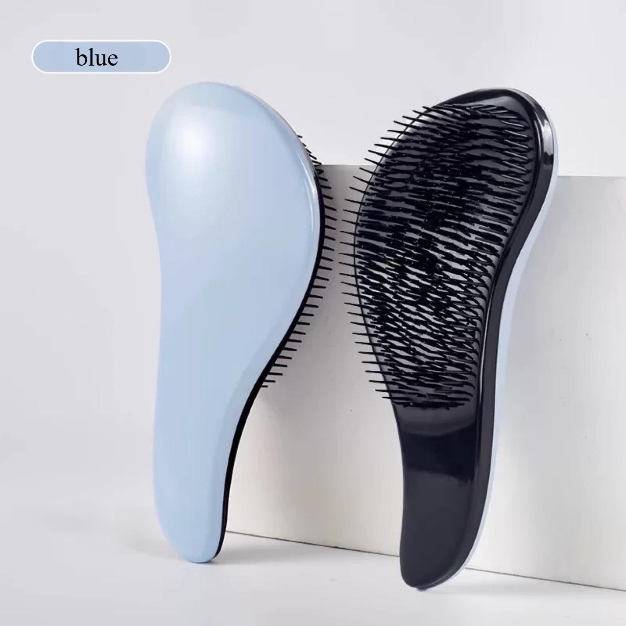 

2pcs PP Material Knotted Hair Brush Set, Minimalist Solid Color, Suitable For Wet Dry Hair синій